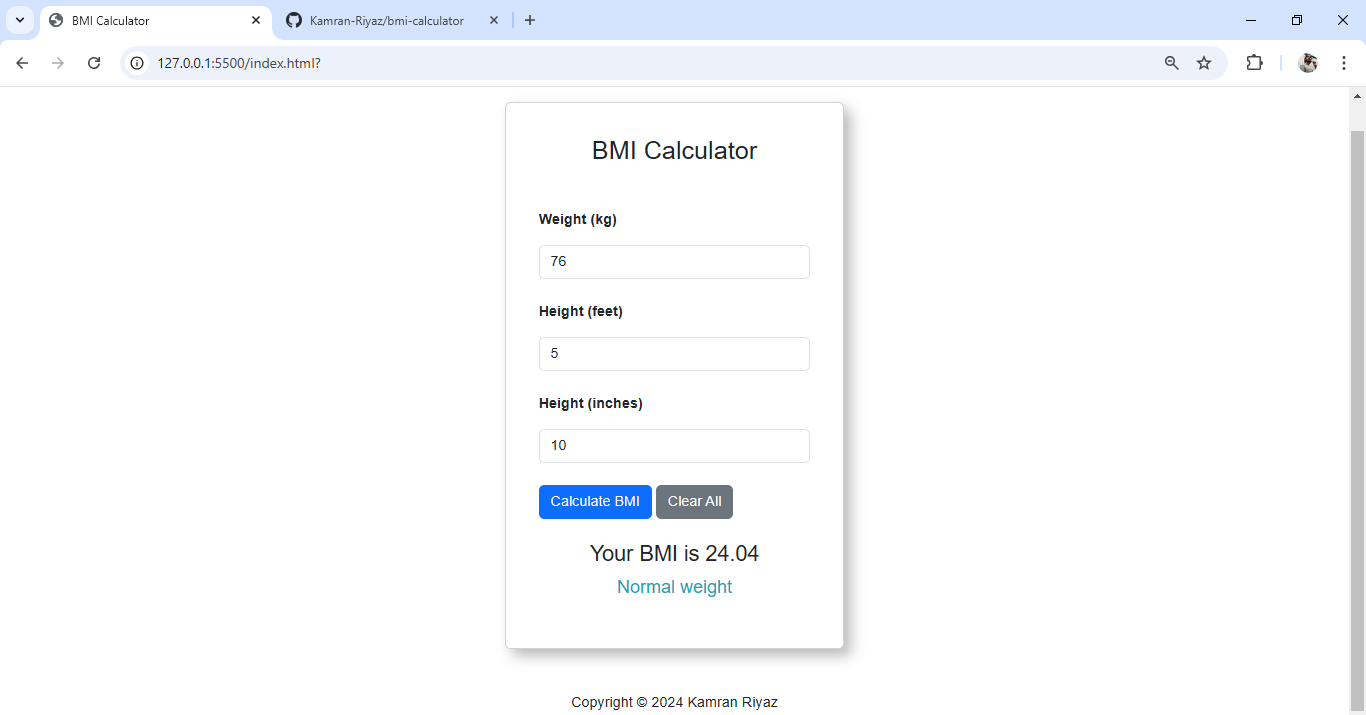 bmi calculator